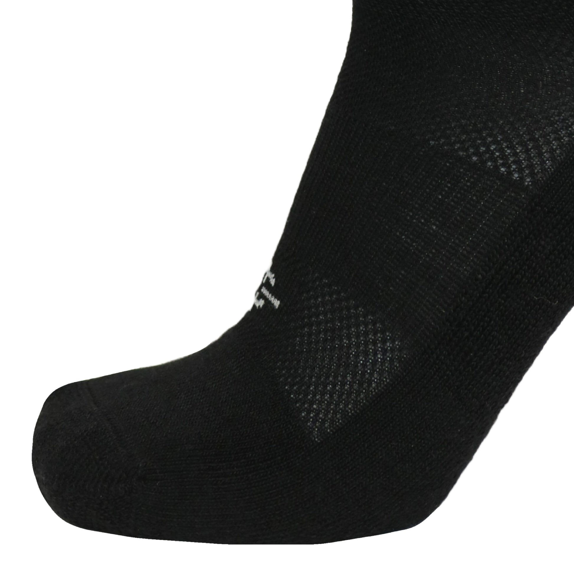 Wool BEAST Mini-Crew Sock black athletic wool sock close-up heel and toe detail on Tampa Home & Garden Store