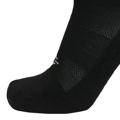 Wool BEAST Mini-Crew Sock black athletic wool sock close-up heel and toe detail on Tampa Home & Garden Store