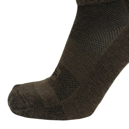 Wool BEAST Crew military sock brown heather wool by Covert Threads crew length on Tampa Home & Garden Store