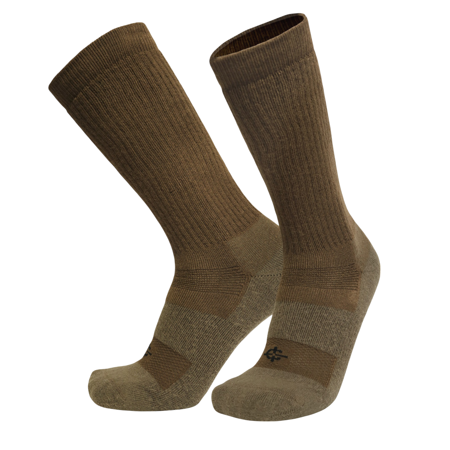 Desert Sock pair of crew socks in tan ribbed knit by Covert Threads military brand on Tampa Home & Garden Store