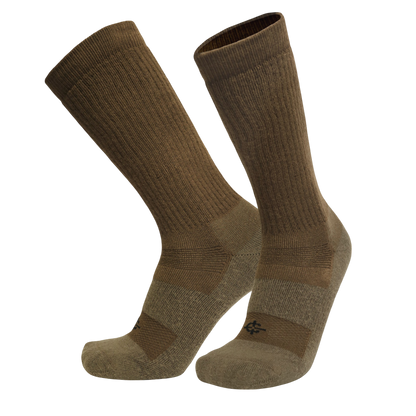 Desert Sock pair of crew socks in tan ribbed knit by Covert Threads military brand on Tampa Home & Garden Store