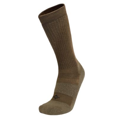 Desert Sock military crew sock in brown khaki for hot weather, ribbed cuff, Covert Threads brand on Tampa Home & Garden Store