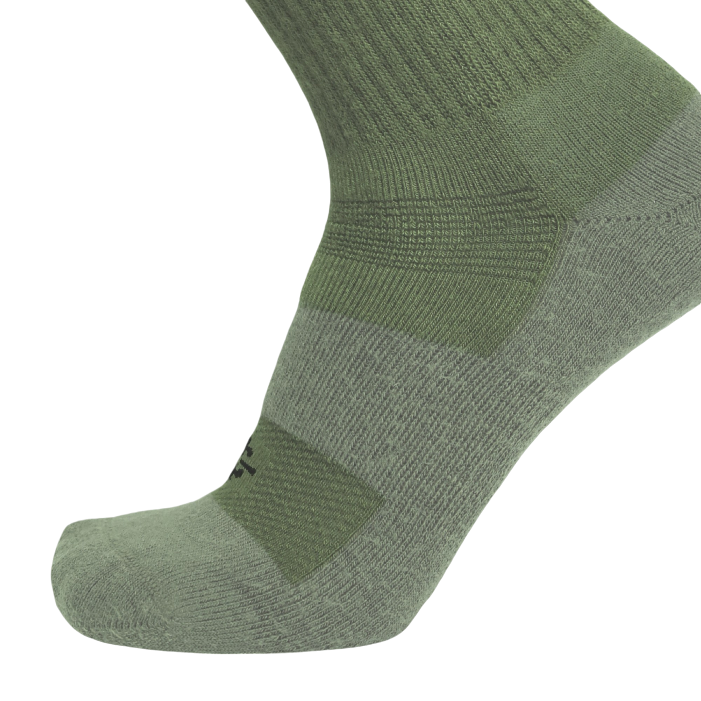 Desert Sock military crew sock in olive green knit by Covert Threads for hot weather on Tampa Home & Garden Store