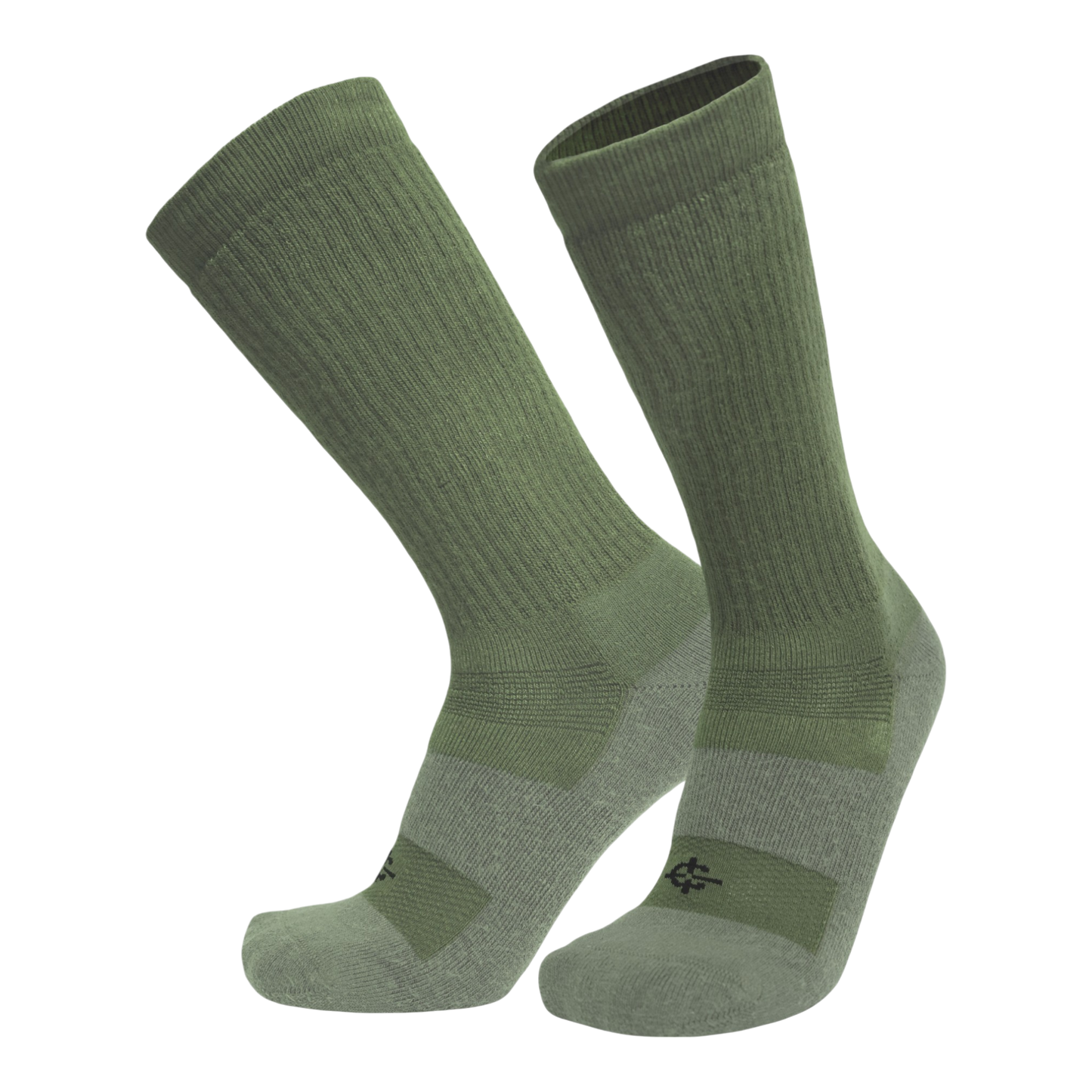 Desert Sock olive green military crew socks with ribbed knit, three socks, Covert Threads on Tampa Home & Garden Store
