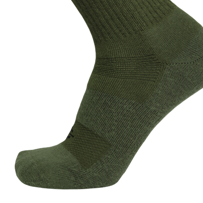 Desert Sock military crew sock in olive green for hot weather by Covert Threads on Tampa Home & Garden Store