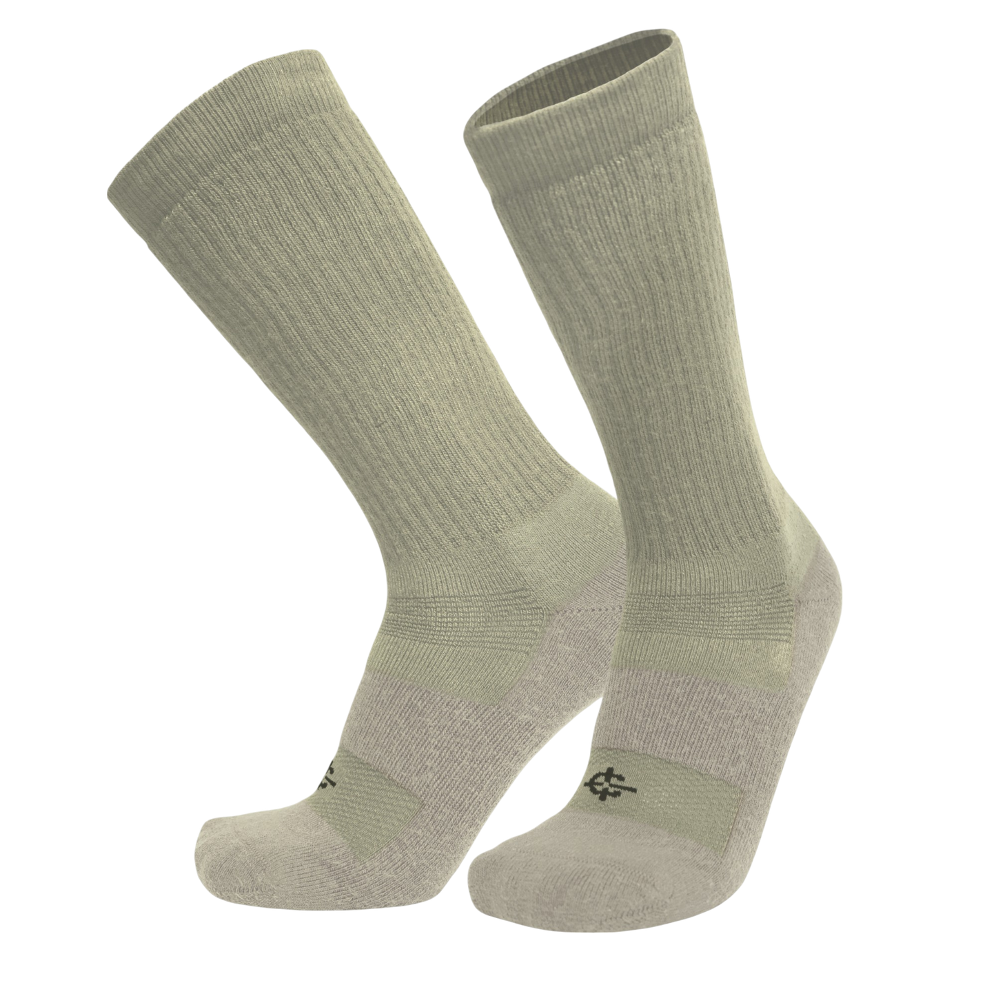 Desert Sock pair (2) military crew socks tan ribbed knit Covert Threads on Tampa Home & Garden Store