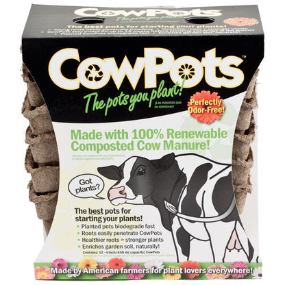CowPots - 4" Square (Pack of 12) - Tampa Home & Garden Store