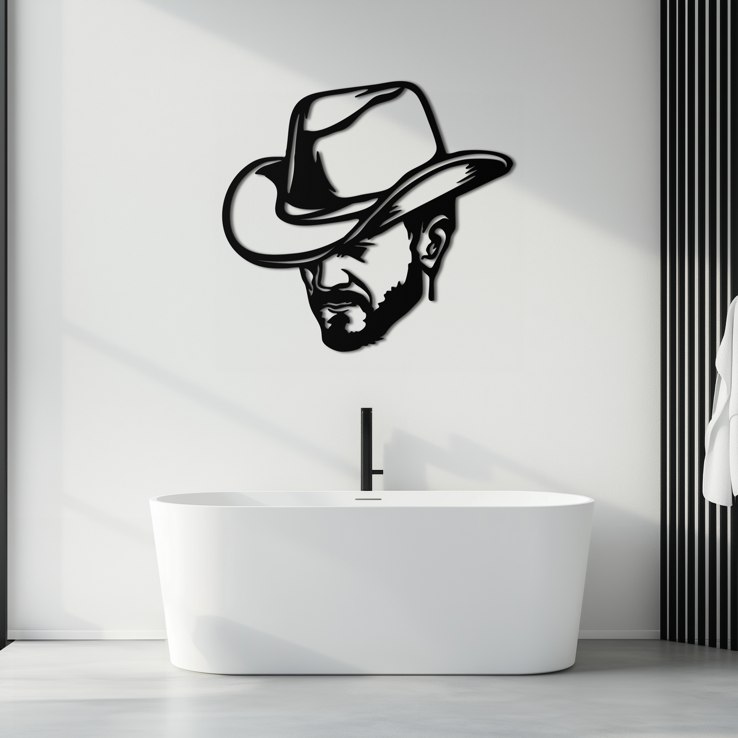 Cowboy Face Silhouette Metal Wall Art – Western Country Style Wall Decor for Home or Office- KAF679 - Tampa Home & Garden Store
