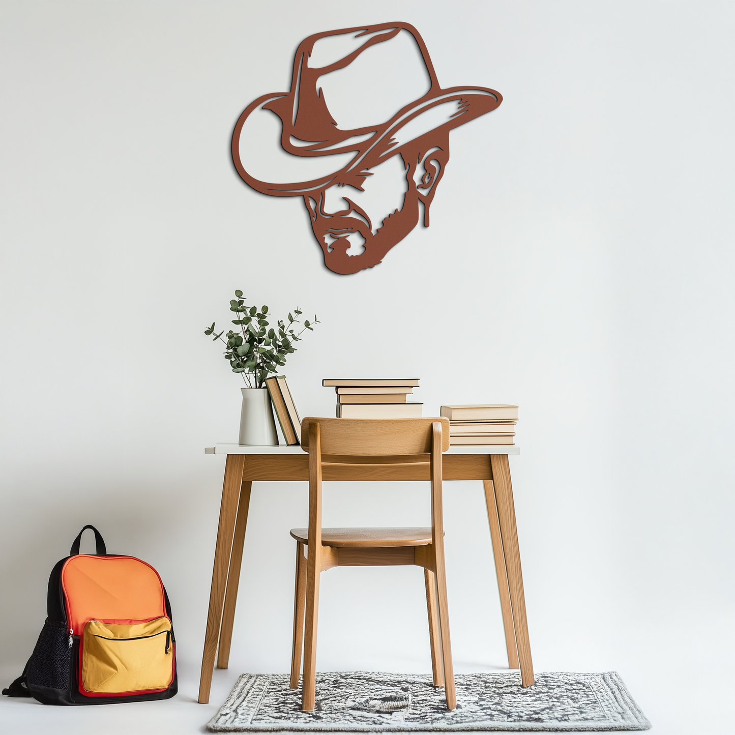 Cowboy Face Silhouette Metal Wall Art – Western Country Style Wall Decor for Home or Office- KAF679 - Tampa Home & Garden Store