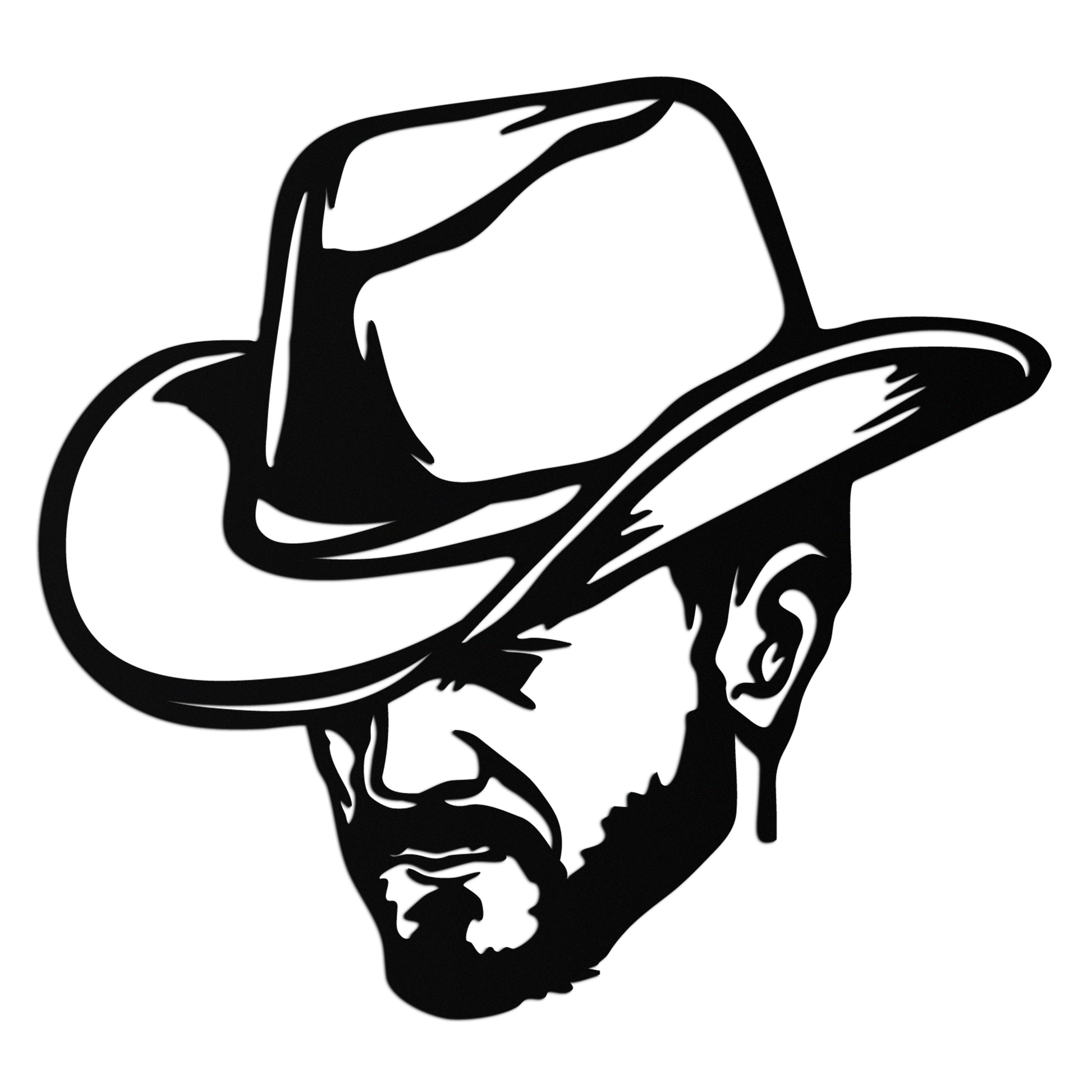 Cowboy Face Silhouette Metal Wall Art – Western Country Style Wall Decor for Home or Office- KAF679 - Tampa Home & Garden Store