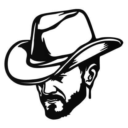 Cowboy Face Silhouette Metal Wall Art – Western Country Style Wall Decor for Home or Office- KAF679 - Tampa Home & Garden Store
