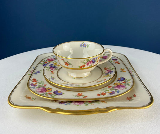 Coxon Belleek Floral China Serving Set: Antique Cottagecore Decor - Tampa Home & Garden Store