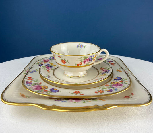 Coxon Belleek Floral China Serving Set: Antique Cottagecore Decor - Tampa Home & Garden Store