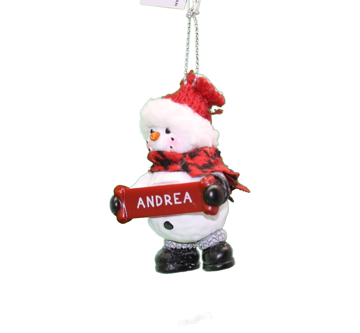 Cozy Snowman Ornament (Letters A - F) - - Tampa Home & Garden Store