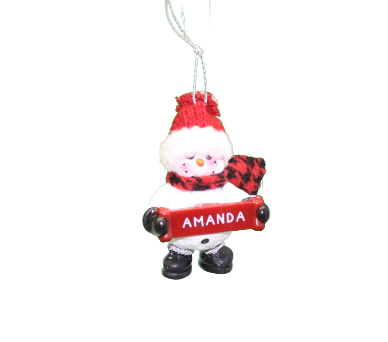 Cozy Snowman Ornament (Letters A - F) - - Tampa Home & Garden Store