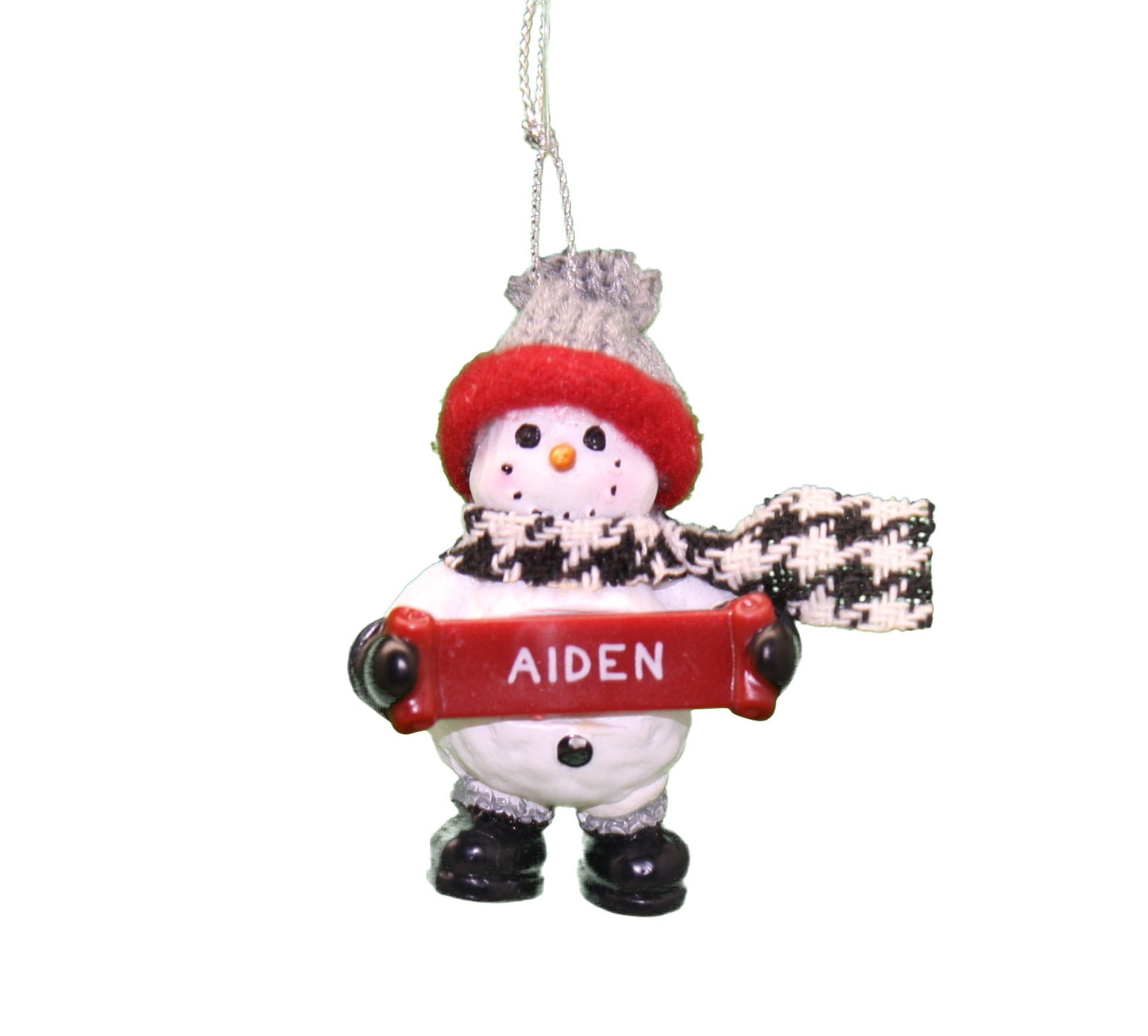Cozy Snowman Ornament (Letters A - F) - - Tampa Home & Garden Store