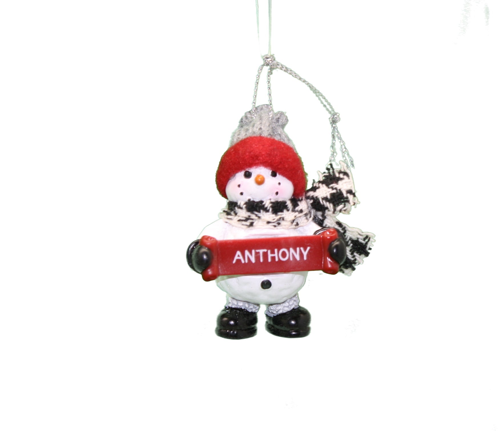 Cozy Snowman Ornament (Letters A - F) - - Tampa Home & Garden Store