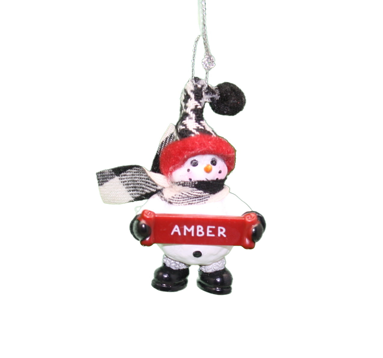 Adorno de muñeco de nieve acogedor (letras A - F) -