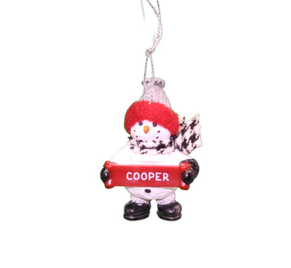 Adorno de muñeco de nieve acogedor (letras A - F) -