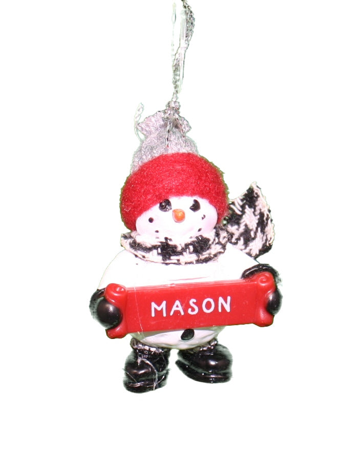 Cozy Snowman Ornament (Letters G - R) - - Tampa Home & Garden Store