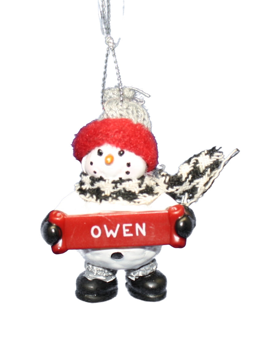 Cozy Snowman Ornament (Letters G - R) - - Tampa Home & Garden Store