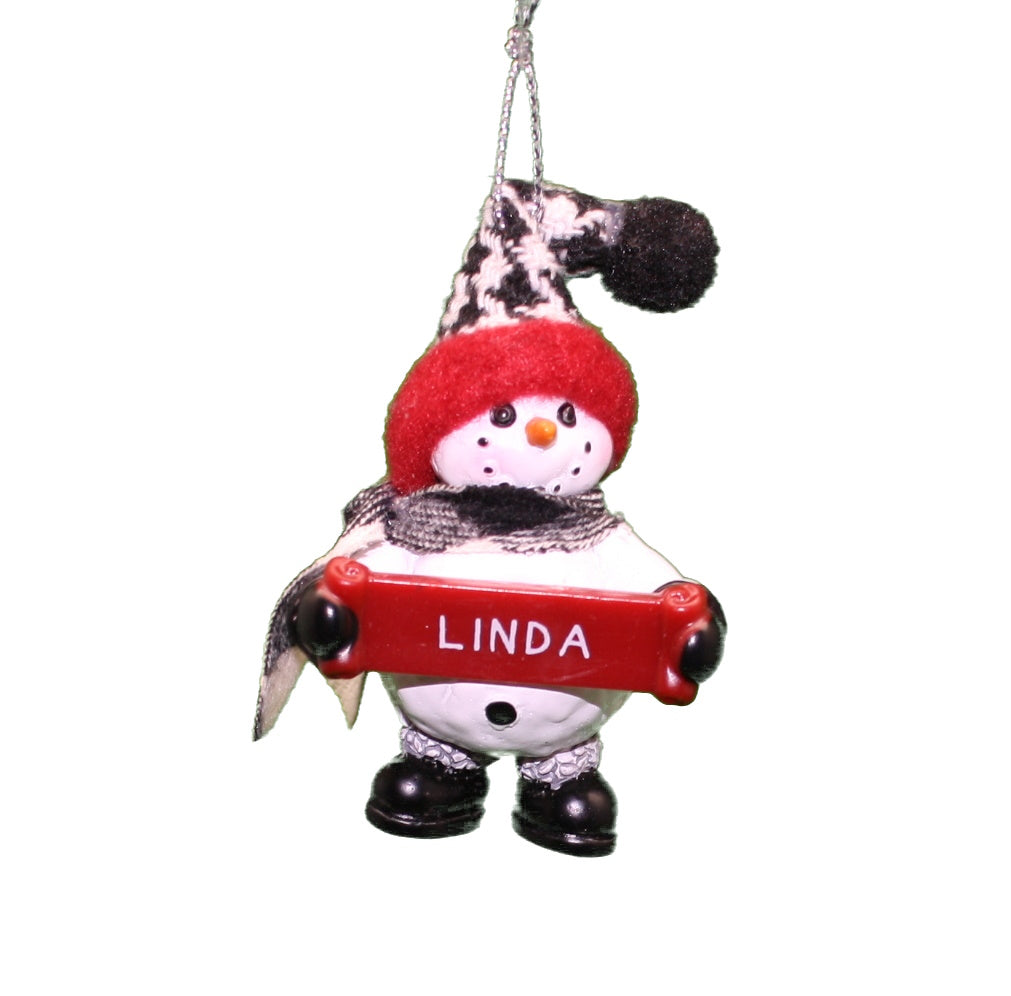 Cozy Snowman Ornament (Letters G - R) - - Tampa Home & Garden Store