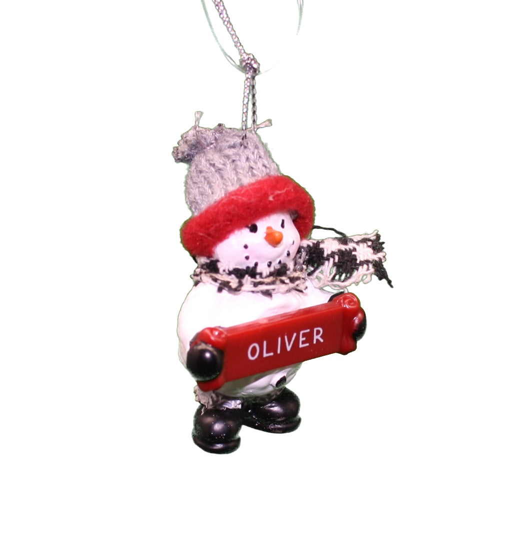 Cozy Snowman Ornament (Letters G - R) - - Tampa Home & Garden Store