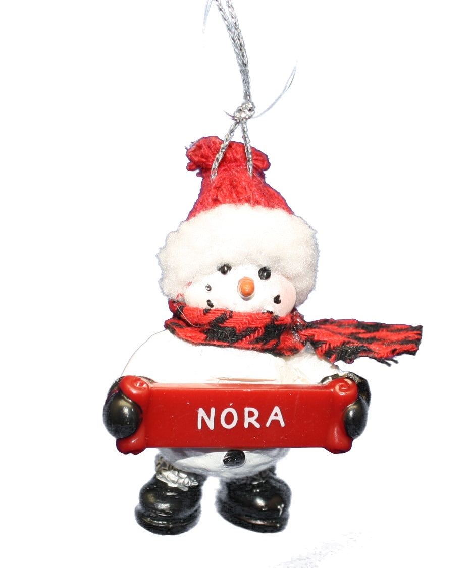 Cozy Snowman Ornament (Letters G - R) - - Tampa Home & Garden Store