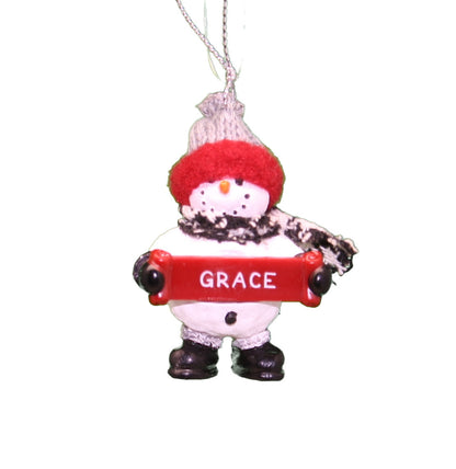 Cozy Snowman Ornament (Letters G - R) - - Tampa Home & Garden Store