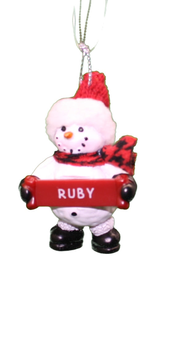 Cozy Snowman Ornament (Letters G - R) - - Tampa Home & Garden Store