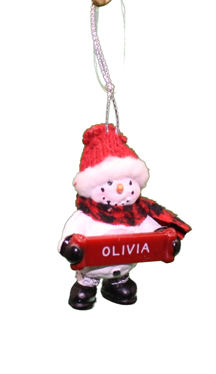 Cozy Snowman Ornament (Letters G - R) - - Tampa Home & Garden Store