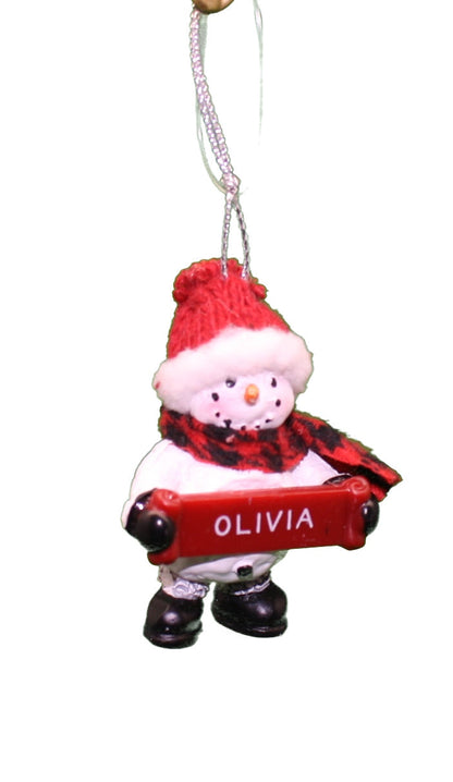 Cozy Snowman Ornament (Letters G - R) - - Tampa Home & Garden Store
