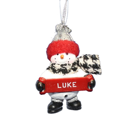 Cozy Snowman Ornament (Letters G - R) -