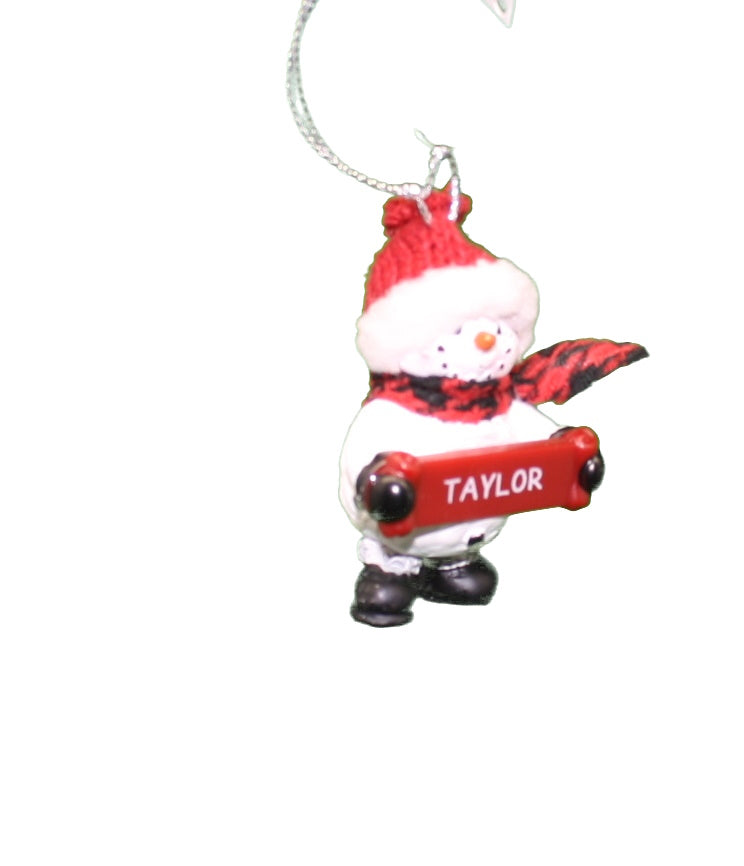 Cozy Snowman Ornament (Letters S - Z) - - Tampa Home & Garden Store