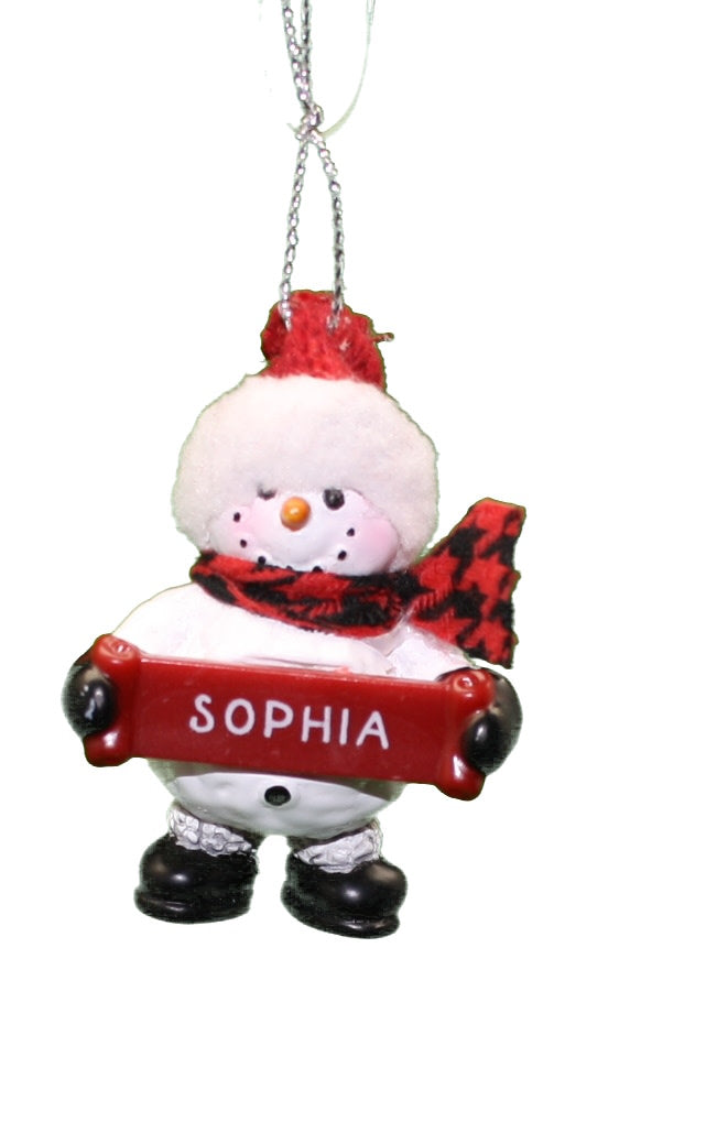 Cozy Snowman Ornament (Letters S - Z) - - Tampa Home & Garden Store