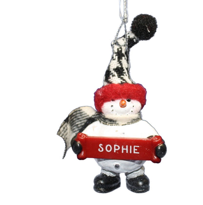 Cozy Snowman Ornament (Letters S - Z) - - Tampa Home & Garden Store