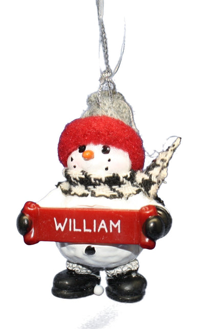Cozy Snowman Ornament (Letters S - Z) - - Tampa Home & Garden Store
