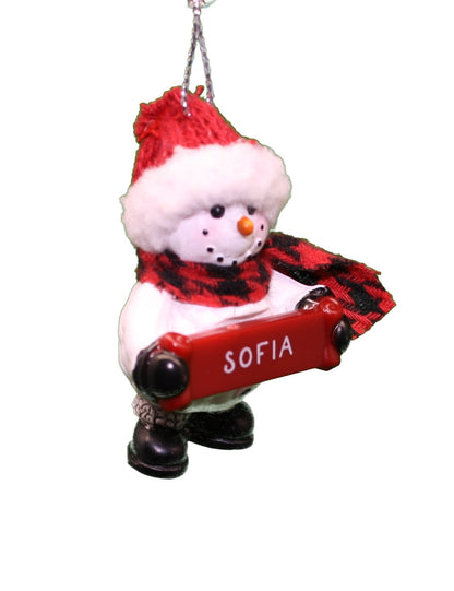 Cozy Snowman Ornament (Letters S - Z) - - Tampa Home & Garden Store