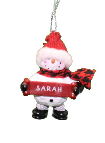 Cozy Snowman Ornament (Letters S - Z) - - Tampa Home & Garden Store