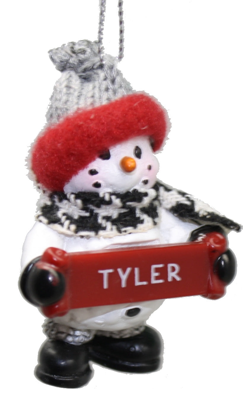 Cozy Snowman Ornament (Letters S - Z) - - Tampa Home & Garden Store