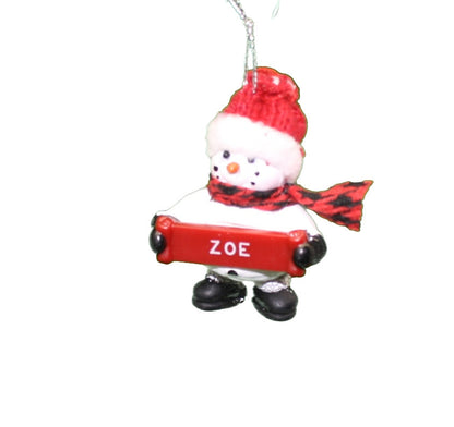 Cozy Snowman Ornament (Letters S - Z) - - Tampa Home & Garden Store