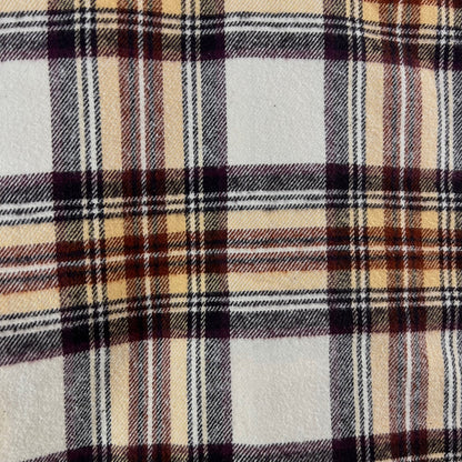 Cream, Dark Brown, Rust and Pale Yellow Plaid Flannel Infinity or Blanket Scarf - Tampa Home & Garden Store
