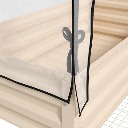 Cream Elevated Metal Raised Garden Bed w/ Greenhouse Cover - Tampa Home & Garden Store