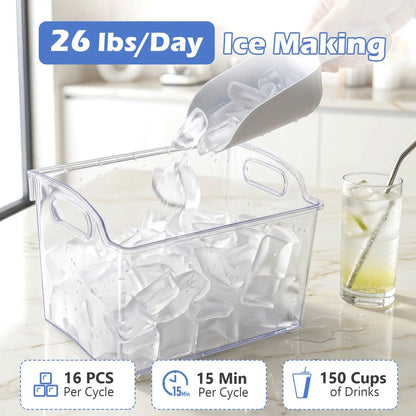 Countertop Ice Maker 26 Lbs and Adjust Thickness