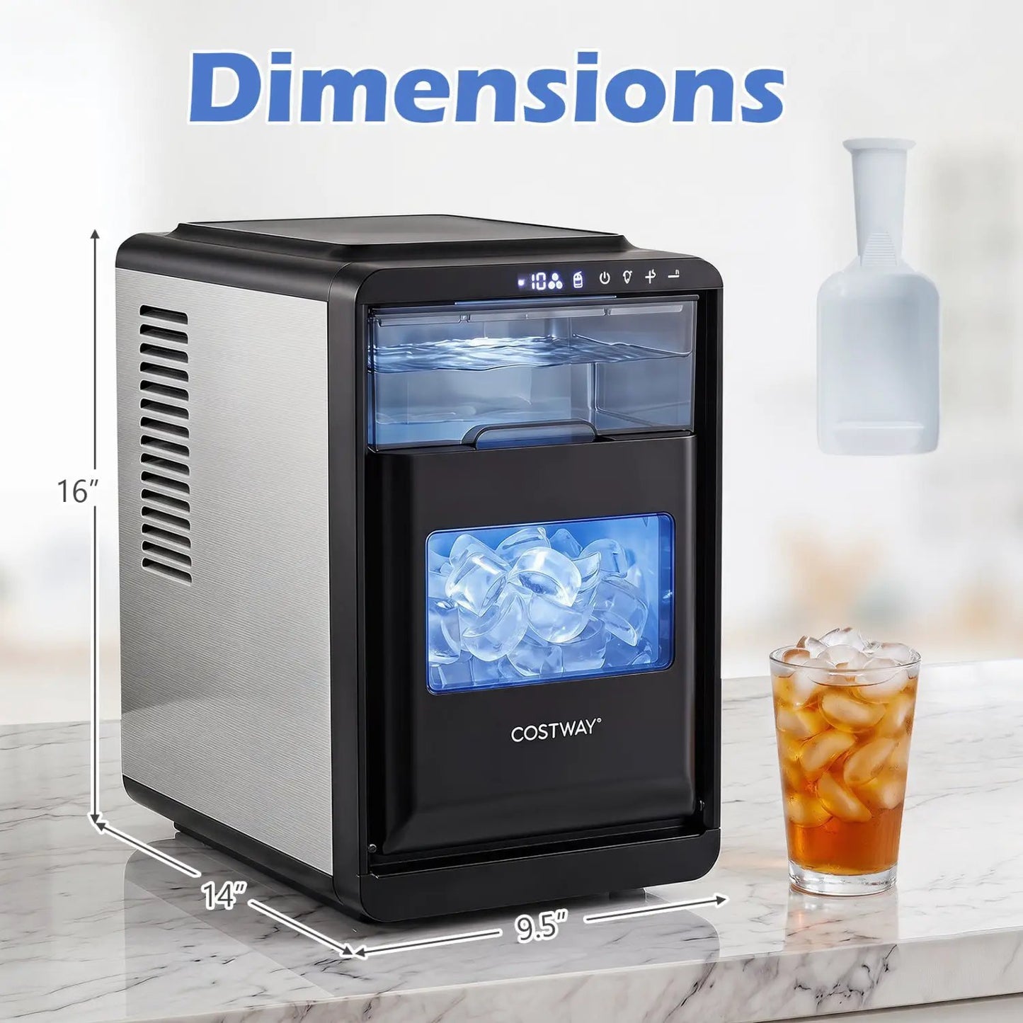 Countertop Ice Maker 26 Lbs and Adjust Thickness