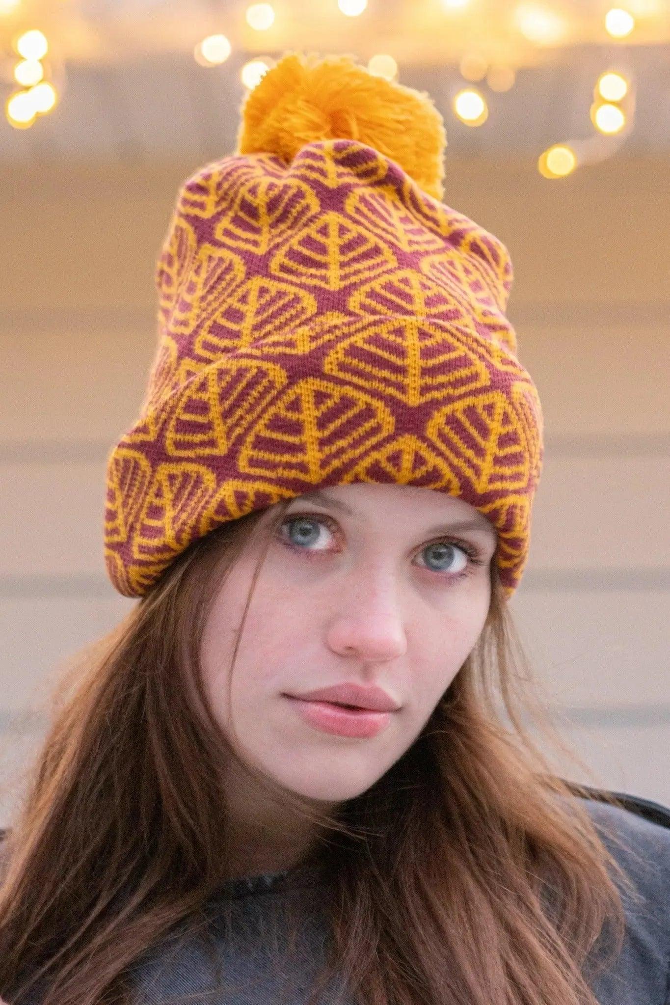 Crimson Glow Winter Hat with Beanie - Tampa Home & Garden Store