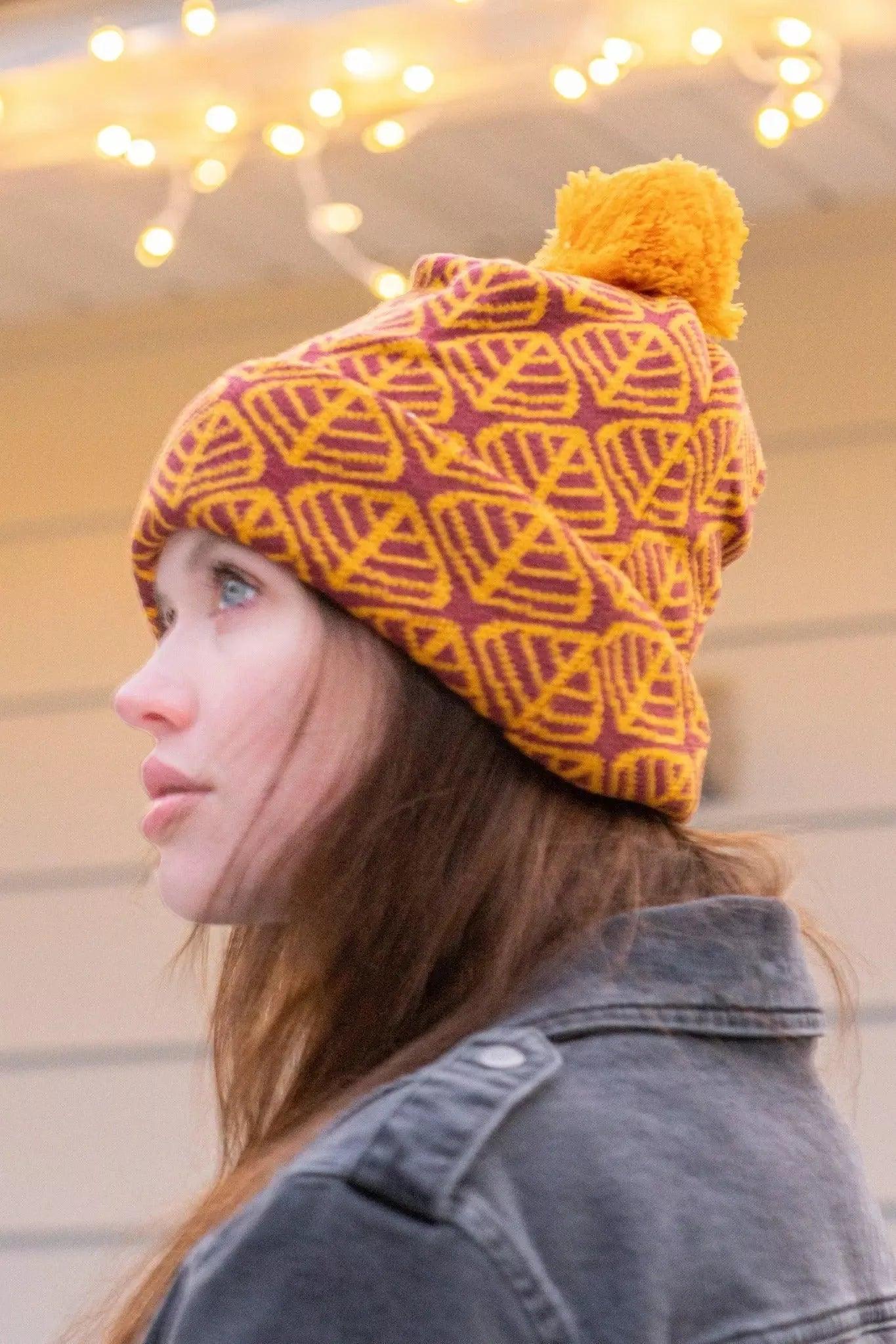 Crimson Glow Winter Hat with Beanie - Tampa Home & Garden Store