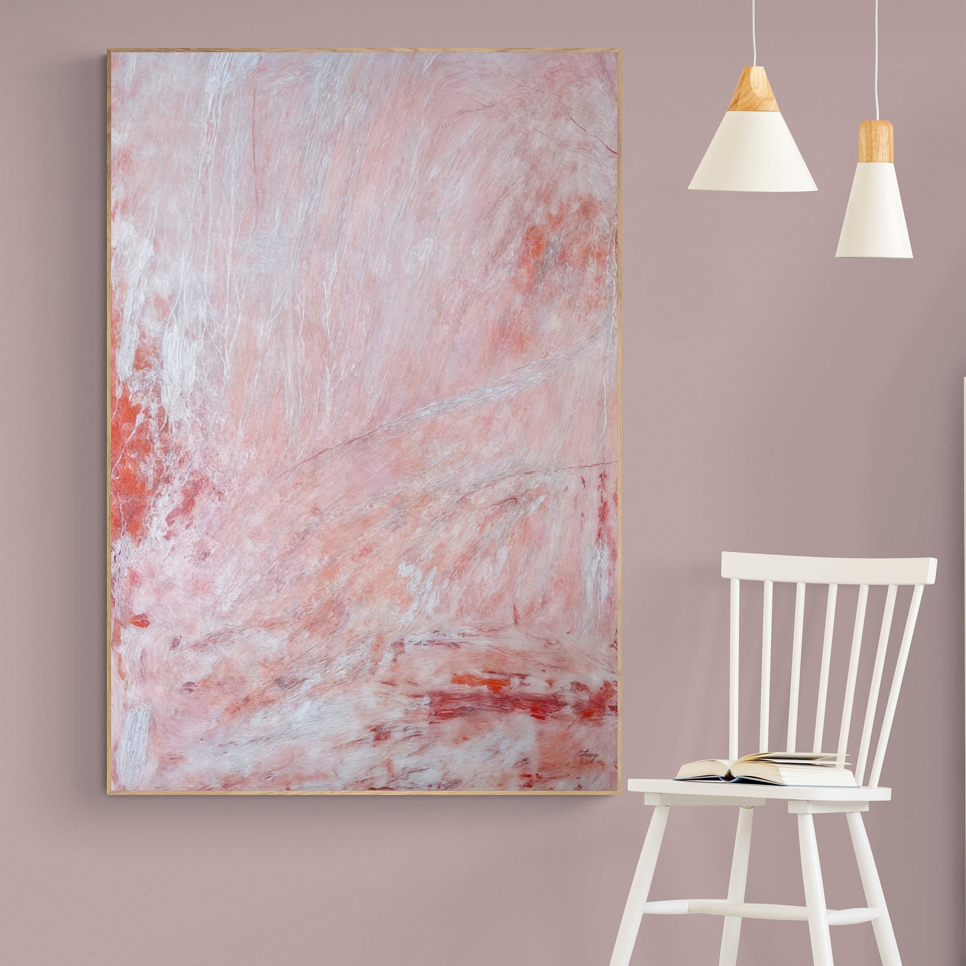 Canvas Print Crimson Veil, crafting canvas by Tailored Canvases with pink abstract tones on Tampa Home & Garden Store