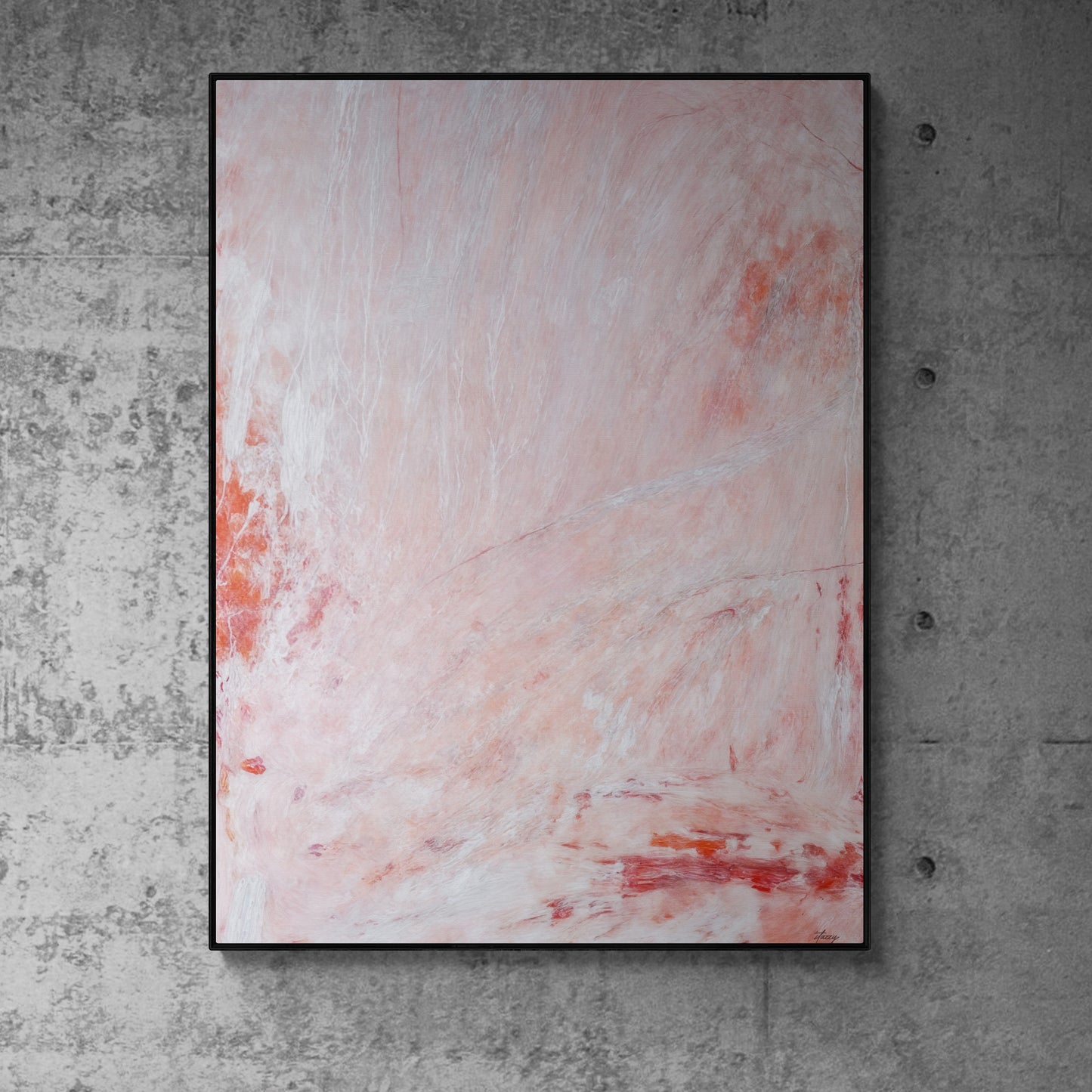 Canvas print Crimson Veil by Tailored Canvases, pink peach abstract texture on crafting canvas on Tampa Home & Garden Store