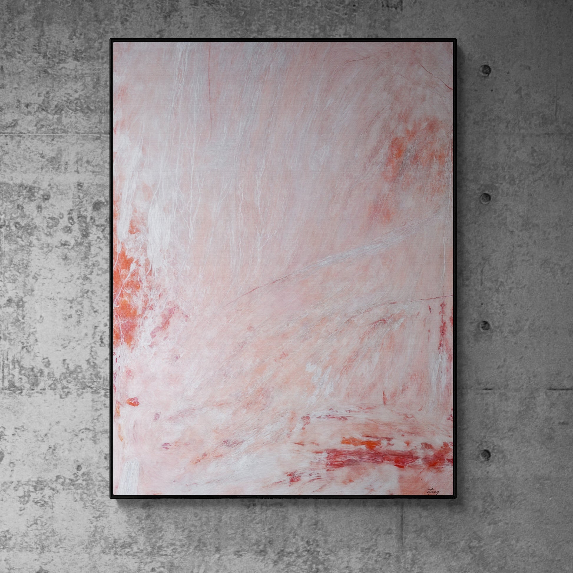 Canvas print Crimson Veil by Tailored Canvases, pink peach abstract texture on crafting canvas on Tampa Home & Garden Store